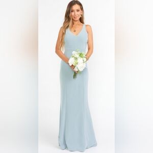 NWT Show Me Your Mumu Morgan Gown Silver Sage Stretch Crepe Size XL